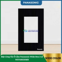 Mặt Công Tắc Ổ Cắm Panasonic Wide Đen 3 Lỗ WEV68030MB