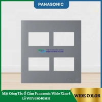 Mặt Công Tắc Ổ Cắm Panasonic Wide Xám 4 Lỗ WEV68040MH