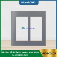 Mặt Công Tắc Ổ Cắm Panasonic Wide Xám 6 Lỗ WEV68060MH