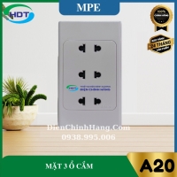 Ổ cắm 3, 2 chấu đế liền 16A MPE A20US3N