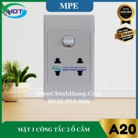 Ổ cắm đôi 2 chấu 16A + 1 lỗ MPE A20US2XN