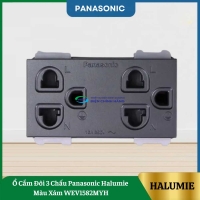 Ổ Cắm Đôi 3 Chấu Panasonic Halumie Màu Xám WEV1582MYH
