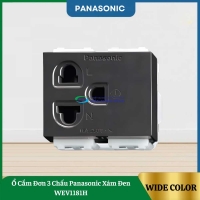 Ổ cắm đơn 3 chấu Panasonic xám đen WEV1181H