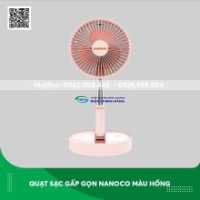 Quạt sạc gấp gọn Nanoco NFF1617P màu hồng