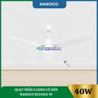 Quạt Trần 3 Cánh Có Đèn Nanoco NCF6031-W