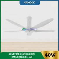 Quạt Trần 5 Cánh Có Đèn Nanoco NCF6051-WS