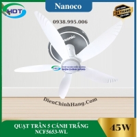 QUẠT TRẦN 5 CÁNH TRẮNG NCF5653-WL