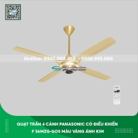 Quạt trần Panasonic 4 cánh có điều khiển F56MZG-GOS màu vàng ánh kim