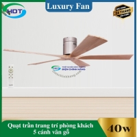 Quạt Trần Trang Trí Phòng Khách 5 cánh gỗ Luxaire Ritter Hugger V