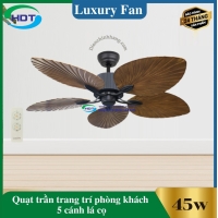 Quạt Trần Trang Trí Phòng Khách 5 cánh Lá Cọ
