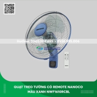 Quạt treo tường có remote Nanoco màu xanh NWF1610RC-BL