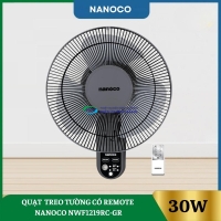 Quạt Treo Tường Có Remote Nanoco NWF1219RC-GR