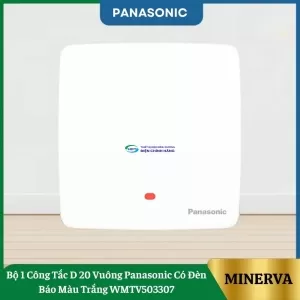 Bộ 1 Công Tắc D 20 Vuông Panasonic Có Đèn Báo Màu Trắng WMTV503307