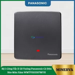Bộ 1 Công Tắc D 20 Vuông Panasonic Có Đèn Báo Màu Xám WMTV503307MYH