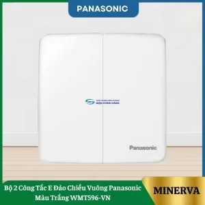 Bộ 2 Công Tắc E Đảo Chiều Vuông Panasonic Màu Trắng WMT596-VN