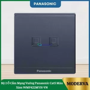 Bộ 2 Ổ Cắm Mạng Vuông Panasonic Cat5 Màu Xám WMF422MYH-VN