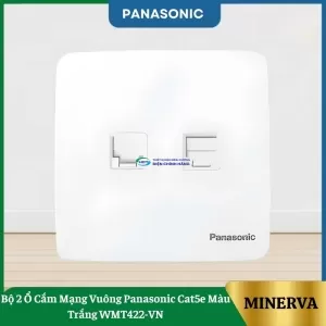 Bộ 2 Ổ Cắm Mạng Vuông Panasonic Cat5e Màu Trắng WMT422-VN