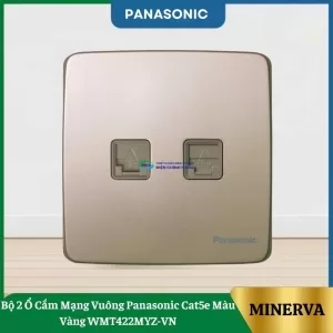 Bộ 2 Ổ Cắm Mạng Vuông Panasonic Cat5e Màu Vàng WMT422MYZ-VN