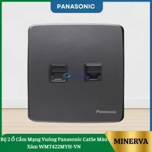 Bộ 2 Ổ Cắm Mạng Vuông Panasonic Cat5e Màu Xám WMT422MYH-VN
