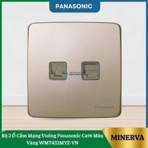Bộ 2 Ổ Cắm Mạng Vuông Panasonic Cat6 Màu Vàng WMT432MYZ-VN