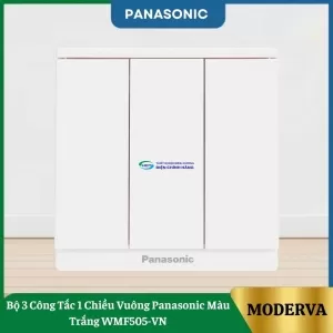 Bộ 3 Công Tắc 1 Chiều Vuông Panasonic Màu Trắng WMF505-VN