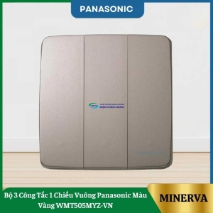 Bộ 3 Công Tắc 1 Chiều Vuông Panasonic Màu Vàng WMT505MYZ-VN