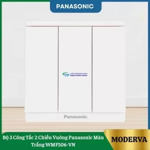 Bộ 3 Công Tắc 2 Chiều Vuông Panasonic Màu Trắng WMF506-VN