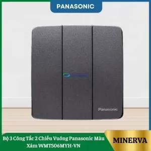 Bộ 3 Công Tắc 2 Chiều Vuông Panasonic Màu Xám WMT506MYH-VN