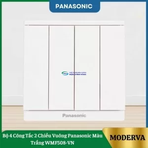 Bộ 4 Công Tắc 2 Chiều Vuông Panasonic Màu Trắng WMF508-VN