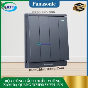 BỘ 4 CÔNG TẮC 2 CHIỀU VUÔNG XÁM DẠ QUANG WMF518MYH-1VN