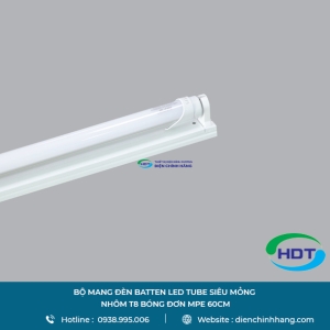 BỘ MÁNG ĐÈN BATTEN LED TUBE MPE SIÊU MỎNG NHÔM T8 BÓNG ĐƠN 60CM