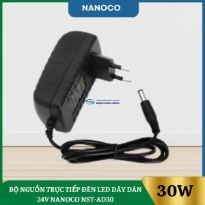 Bộ Nguồn Trực Tiếp Đèn Led Dây Dán 24V Nanoco NST-AD30