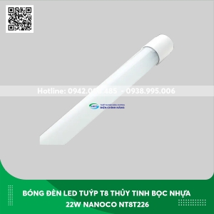 Bóng đèn LED tuýp T8 thủy tinh bọc nhựa 22w Nanoco NT8T226 ánh sáng trắng