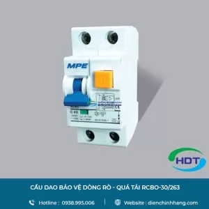 CẦU DAO BẢO VỆ DÒNG RÒ - QUÁ TẢI MPE RCBO-30/263