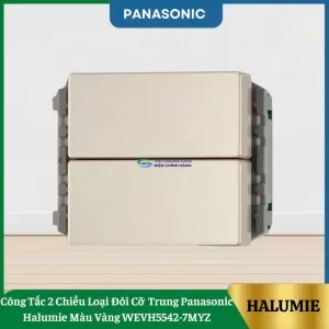 Công Tắc 2 Chiều Loại Đôi Cỡ Trung Panasonic Halumie Màu Vàng WEVH5542-7MYZ