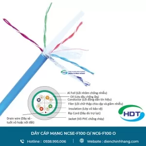 Dây cáp mạng Nanoco NC5E-F100 O/ NC6-F100 O