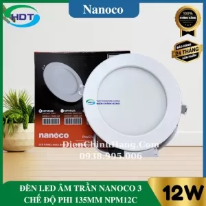 Đèn âm trần Nanoco 12W đổi màu NPM12C