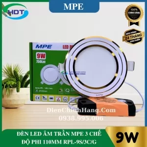 Đèn Led Âm Trần MPE 9W Tròn RPL-9S/3C/G