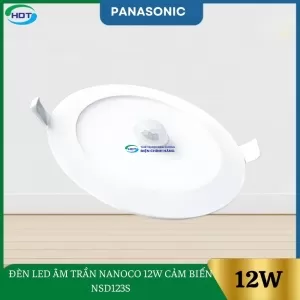 Đèn Led Âm Trần Nanoco 12W Cảm Biến NSD123S