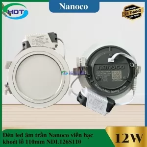 Đèn led âm trần Nanoco 12w dòng downlight 3s viền bạc NDL126S110/ NDL124S110/ NDL123S110
