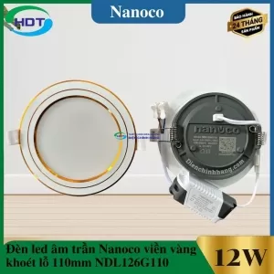 Đèn led âm trần Nanoco 12w dòng downlight 3s viền vàng NDL126G110/ NDL124G110/ NDL123G110