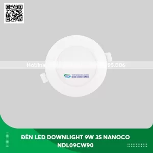 Đèn Led âm trần Nanoco 3S viền trắng ánh sáng đổi màu 9W NDL09CW90