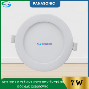 Đèn Led Âm Trần Nanoco 7W Viền Trắng Đổi Màu NSD07CW90