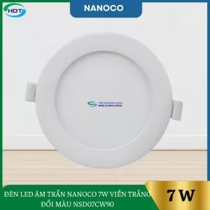 Đèn Led Âm Trần Nanoco 7W Viền Trắng Đổi Màu NSD07CW90