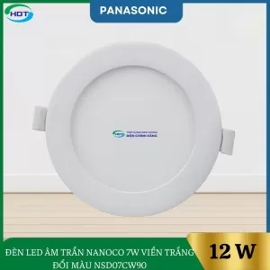 ĐÈN LED ÂM TRẦN NANOCO 7W VIỀN TRẮNG ĐỔI MÀU NSD07CW90
