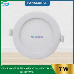 Đèn Led Âm Trần Nanoco 7W Viền Trắng NSD076W90