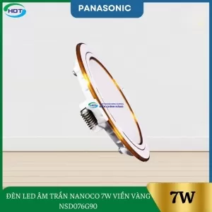 ĐÈN LED ÂM TRẦN NANOCO 7W VIỀN VÀNG NSD076G90