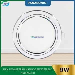 ĐÈN LED ÂM TRẦN NANOCO 9W VIỀN BẠC NSD096S110