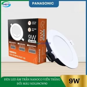 Đèn Led Âm Trần Nanoco 9W Viền Trắng Đổi Màu NDL09CW90