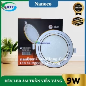 Đèn LED âm trần siêu mỏng Nanoco viền vàng 9W NSD093G110/ NSD094G110/ NSD096G110